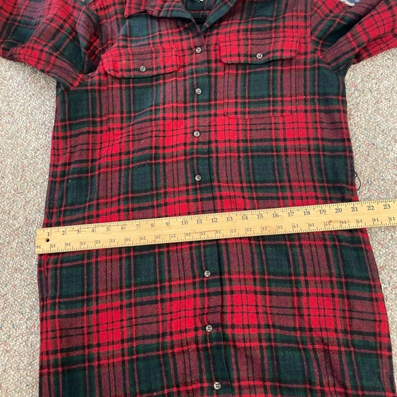 Lands' End Red and Green Plaid Wool Shirt Dress - Picture 9 of 9